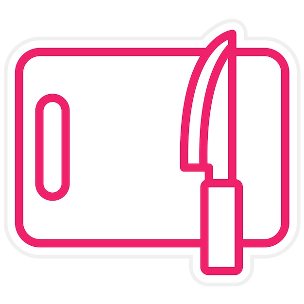 Diseño vectorial Estilo del icono de la tabla de cortar