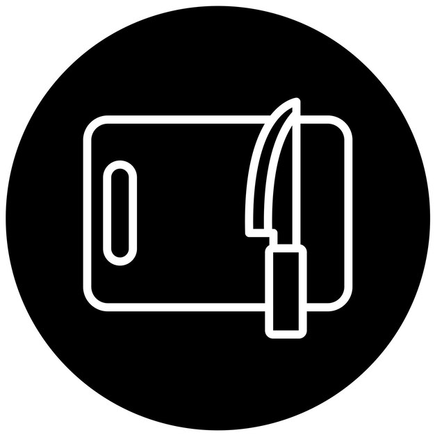 Diseño vectorial Estilo del icono de la tabla de cortar
