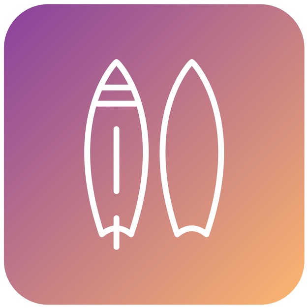Diseño vectorial Estilo del icono de la tabla de surf