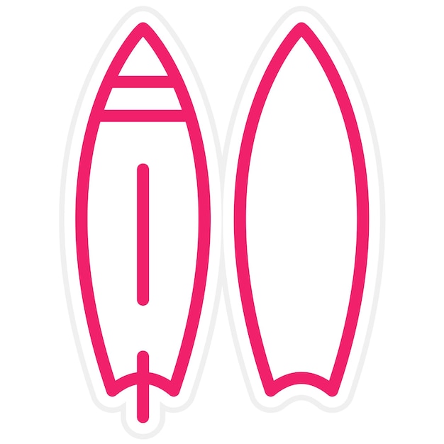 Diseño vectorial Estilo del icono de la tabla de surf