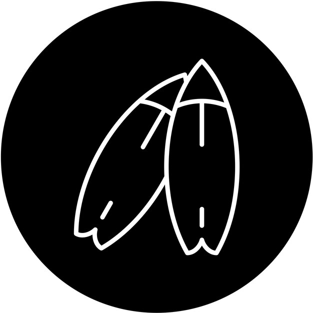 Diseño vectorial Estilo del icono de la tabla de surf