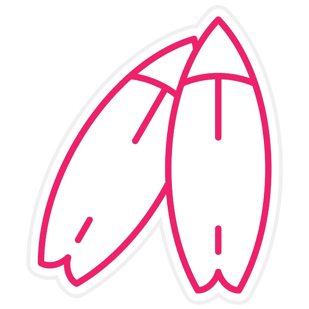 Diseño vectorial Estilo del icono de la tabla de surf