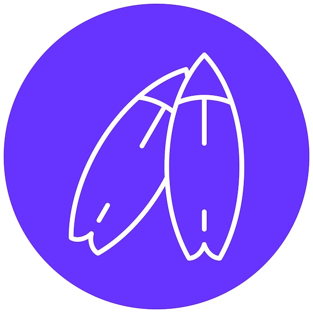 Diseño vectorial Estilo del icono de la tabla de surf