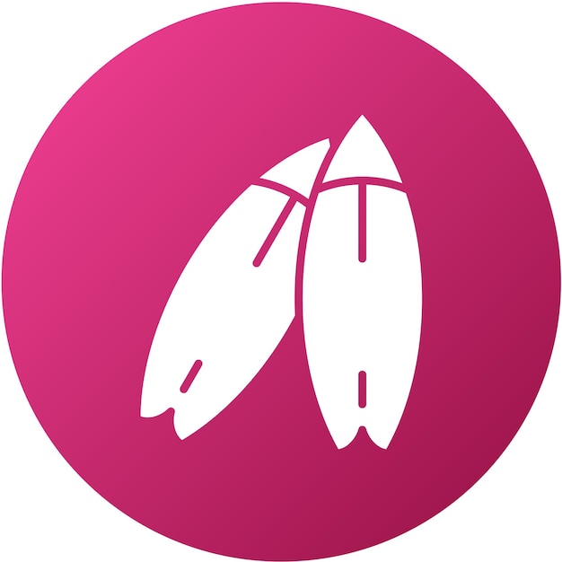 Diseño vectorial Estilo del icono de la tabla de surf