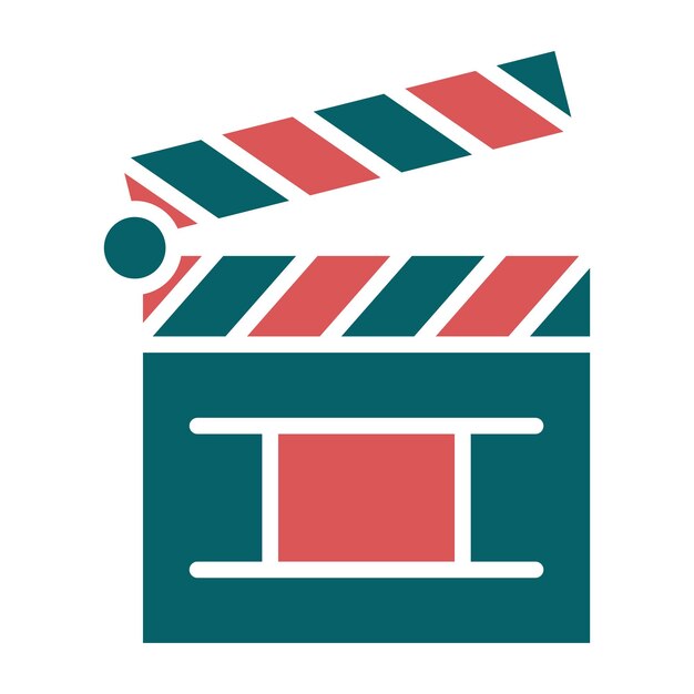 Diseño vectorial Estilo del icono del tablero de clapper