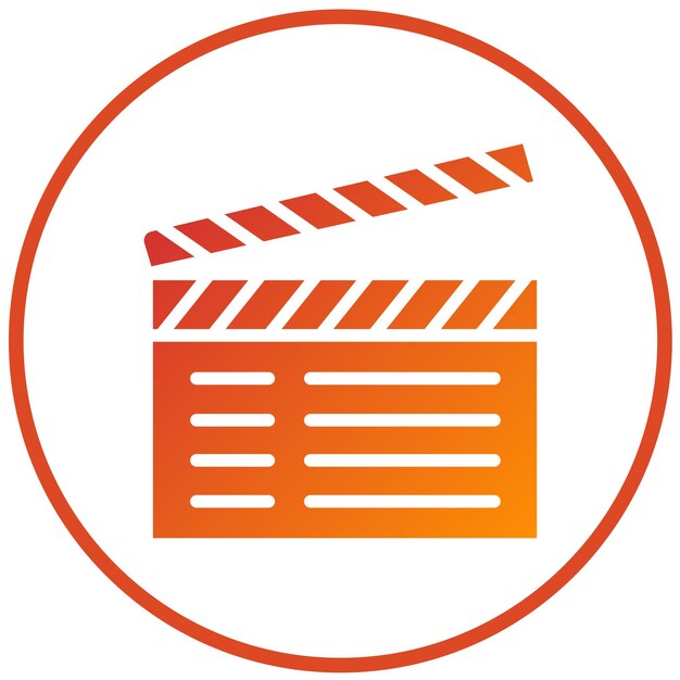 Diseño vectorial Estilo del icono del tablero de clapper