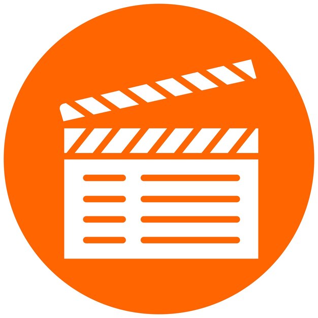Diseño vectorial Estilo del icono del tablero de clapper