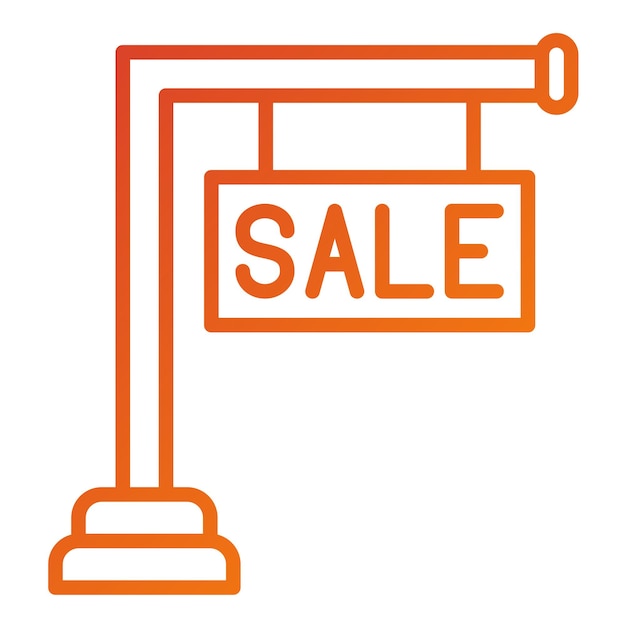 Diseño vectorial Estilo del icono del tablero de venta