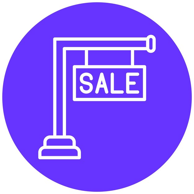 Diseño vectorial Estilo del icono del tablero de venta