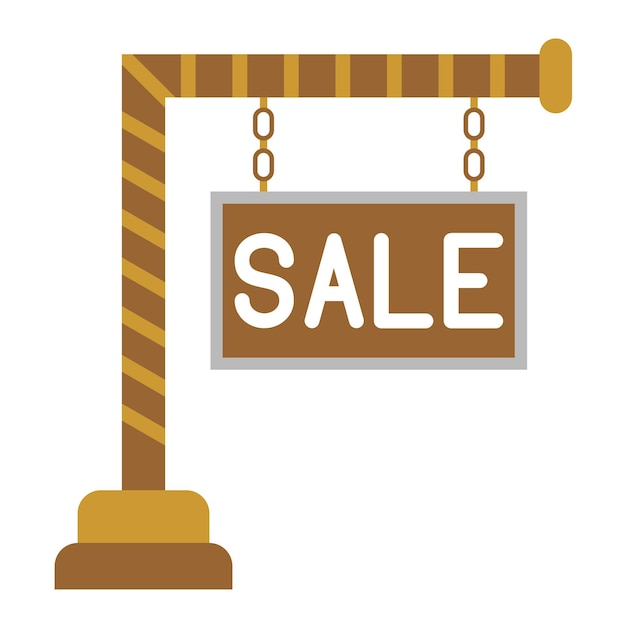 Diseño vectorial Estilo del icono del tablero de venta