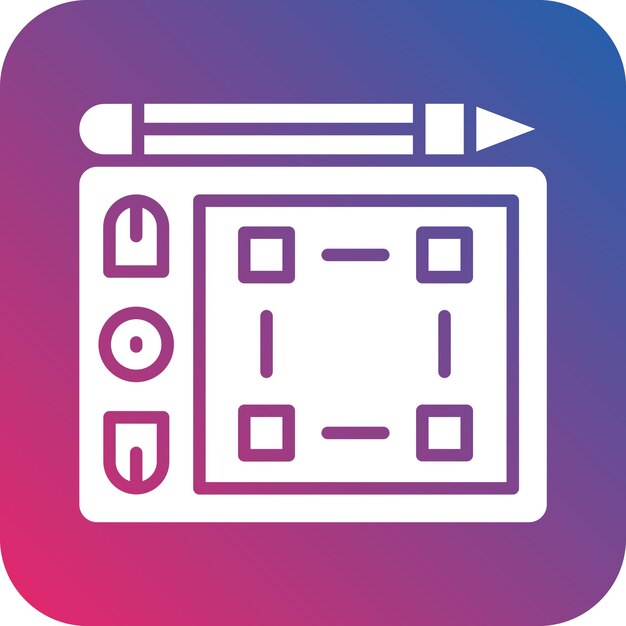 Diseño vectorial Estilo del icono de la tableta de dibujo