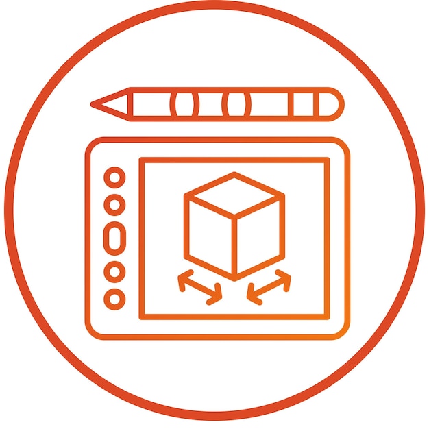 Diseño vectorial Estilo del icono de la tableta de dibujo