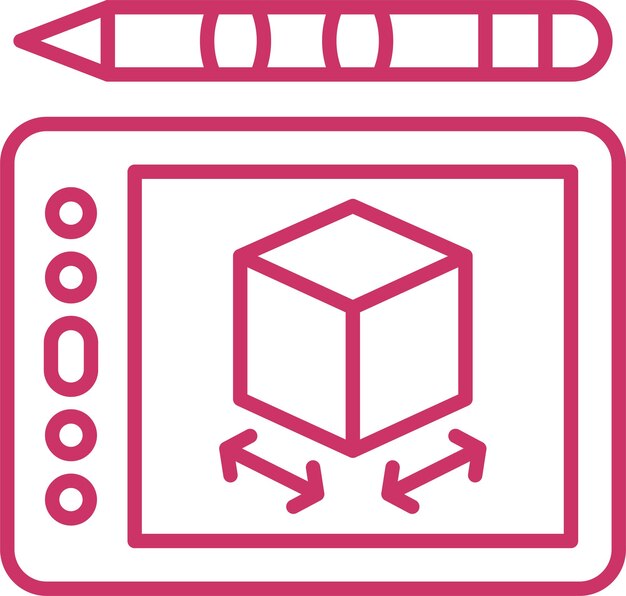 Diseño vectorial Estilo del icono de la tableta de dibujo