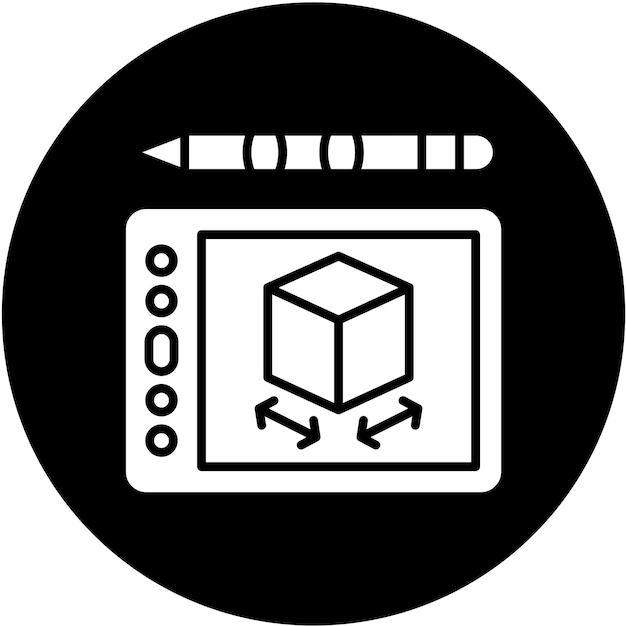 Diseño vectorial Estilo del icono de la tableta de dibujo