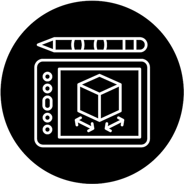 Diseño vectorial Estilo del icono de la tableta de dibujo