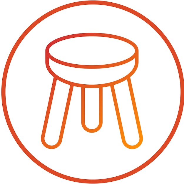 Diseño vectorial Estilo del icono del taburete de vanidad