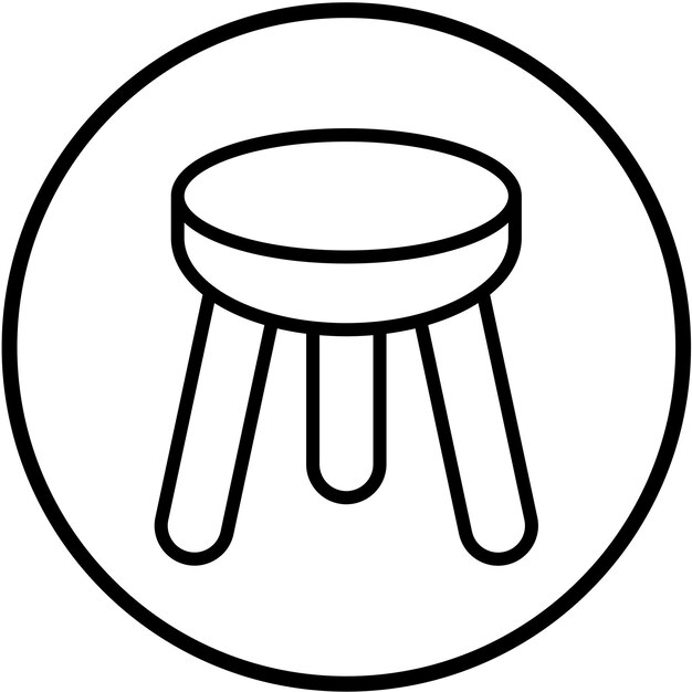 Diseño vectorial Estilo del icono del taburete de vanidad