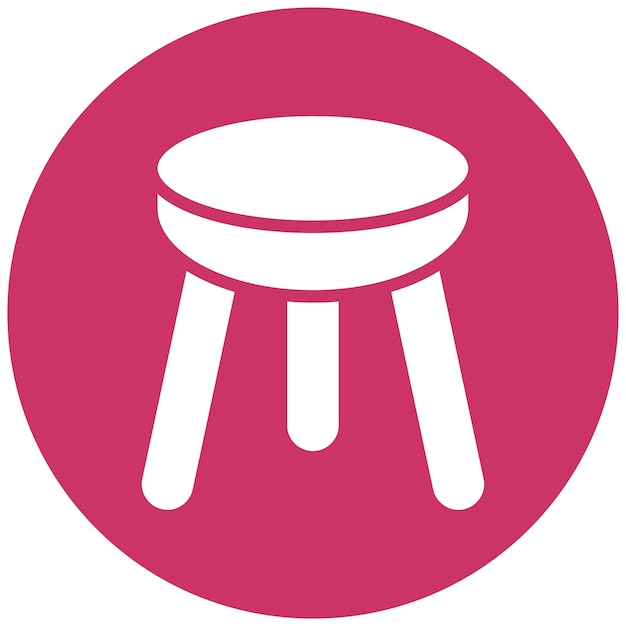 Diseño vectorial Estilo del icono del taburete de vanidad