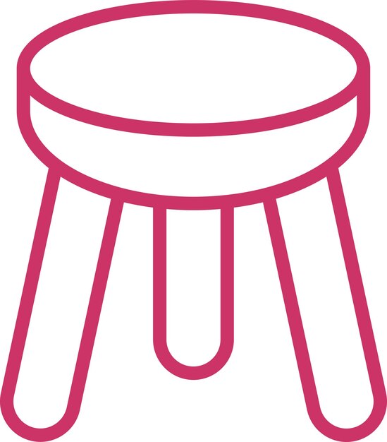 Diseño vectorial Estilo del icono del taburete de vanidad