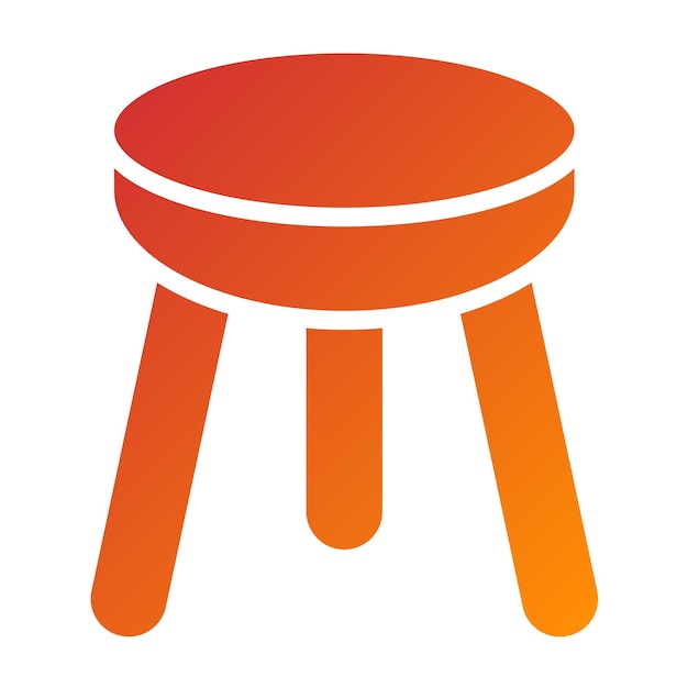 Diseño vectorial Estilo del icono del taburete de vanidad