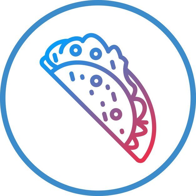 Diseño vectorial Estilo del icono de Taco