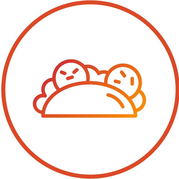 Diseño vectorial Estilo del icono de Taco