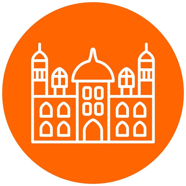 Diseño vectorial Estilo de icono del Taj Mahal
