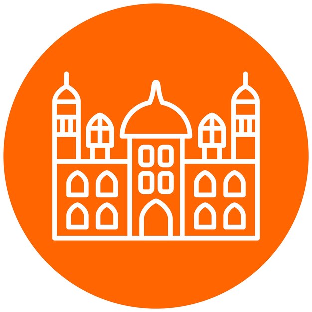 Diseño vectorial Estilo de icono del Taj Mahal