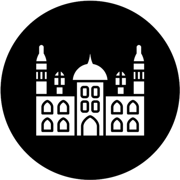 Diseño vectorial Estilo de icono del Taj Mahal
