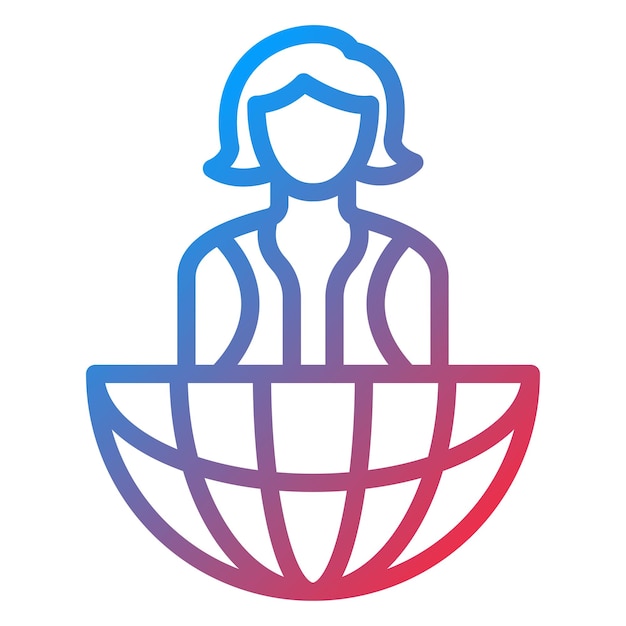 Diseño vectorial estilo ícono de talento global