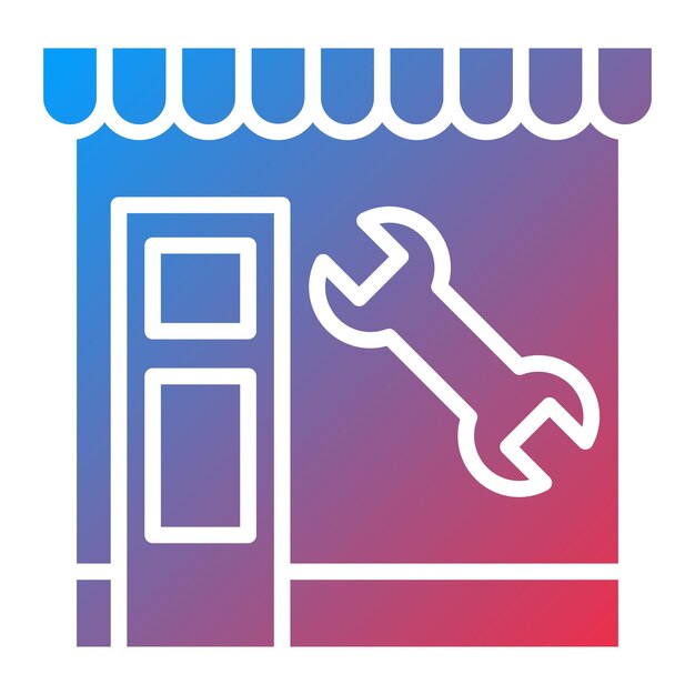 Diseño vectorial Estilo de icono de taller de reparación de automóviles
