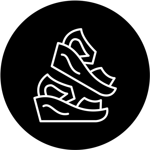 Diseño vectorial Estilo del icono del talón de la cuña
