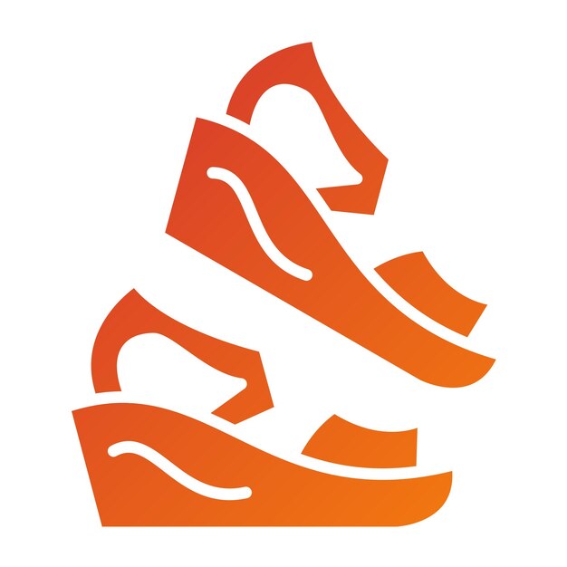 Diseño vectorial Estilo del icono del talón de la cuña