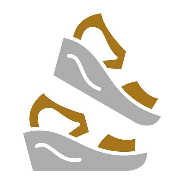 Diseño vectorial Estilo del icono del talón de la cuña