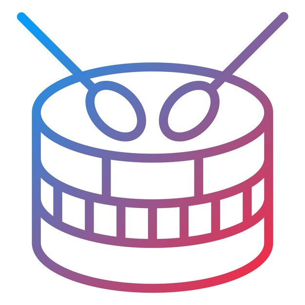 Diseño vectorial del estilo del icono del tambor