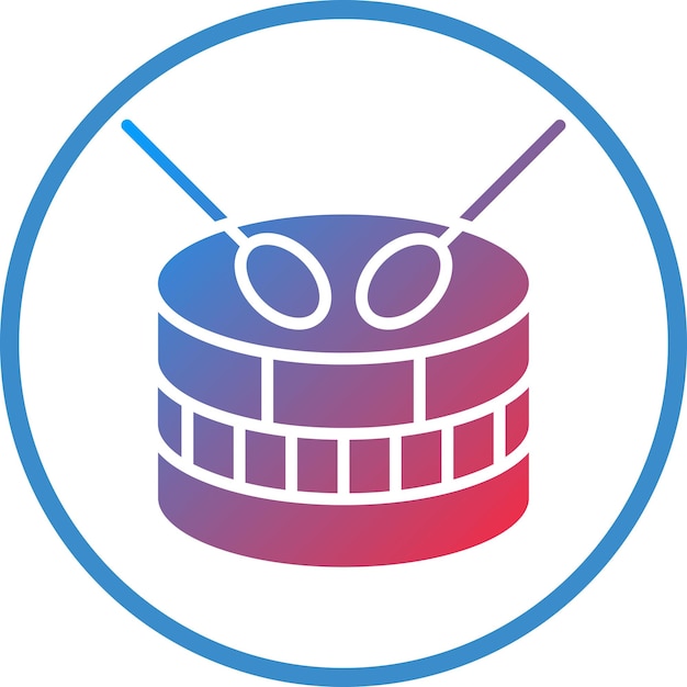 Diseño vectorial del estilo del icono del tambor
