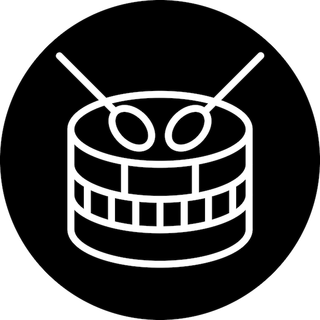 Diseño vectorial del estilo del icono del tambor