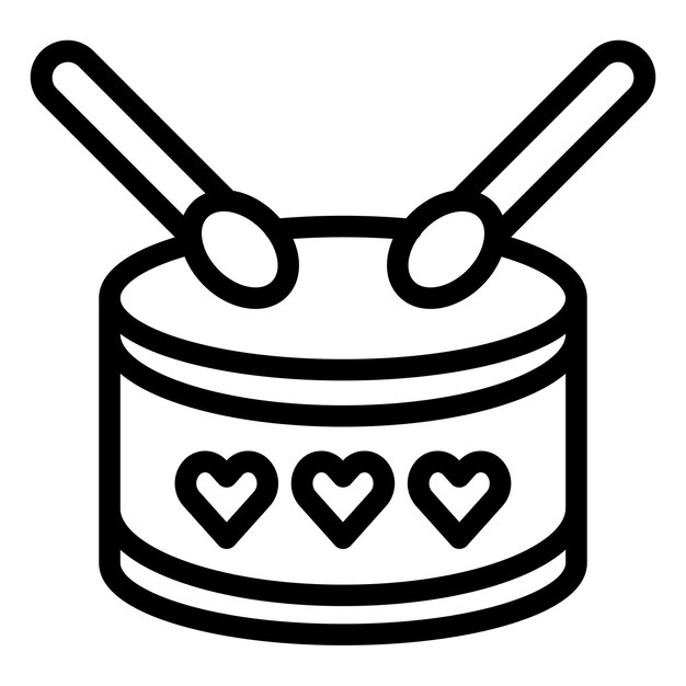 Diseño vectorial del estilo del icono del tambor