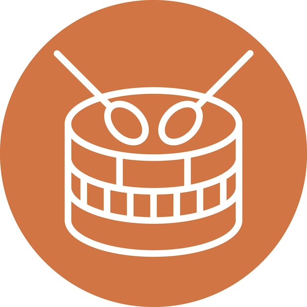 Diseño vectorial del estilo del icono del tambor