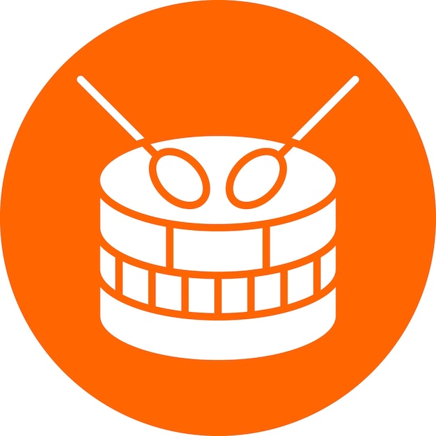 Diseño vectorial del estilo del icono del tambor