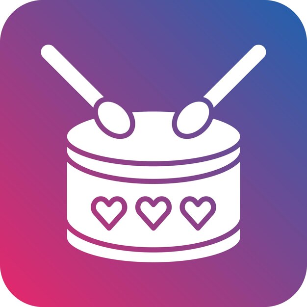 Diseño vectorial del estilo del icono del tambor