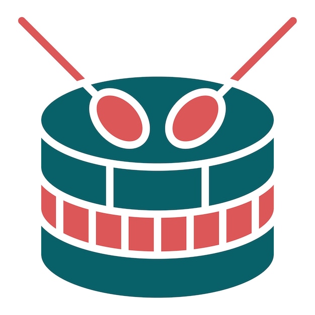 Diseño vectorial del estilo del icono del tambor