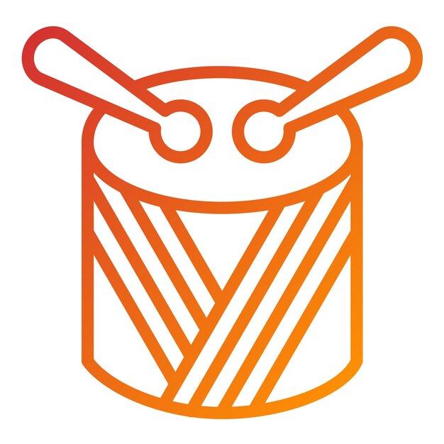 Diseño vectorial del estilo del icono del tambor