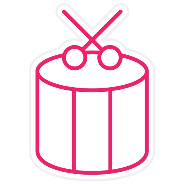 Diseño vectorial del estilo del icono del tambor