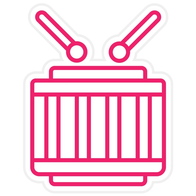 Diseño vectorial del estilo del icono del tambor
