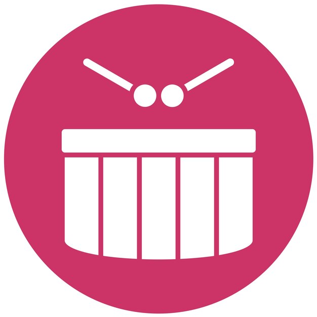 Diseño vectorial del estilo del icono del tambor