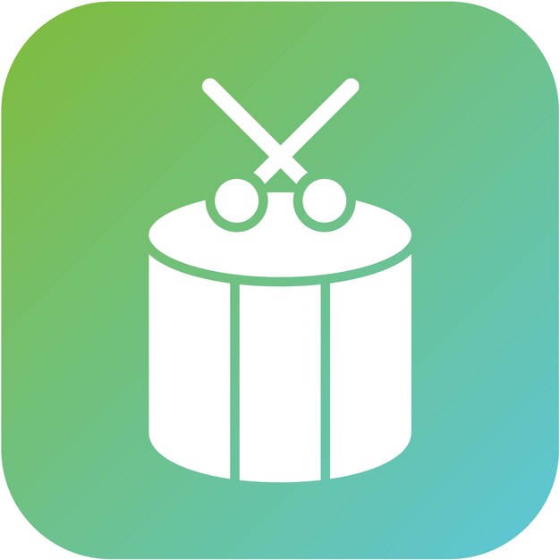 Diseño vectorial del estilo del icono del tambor