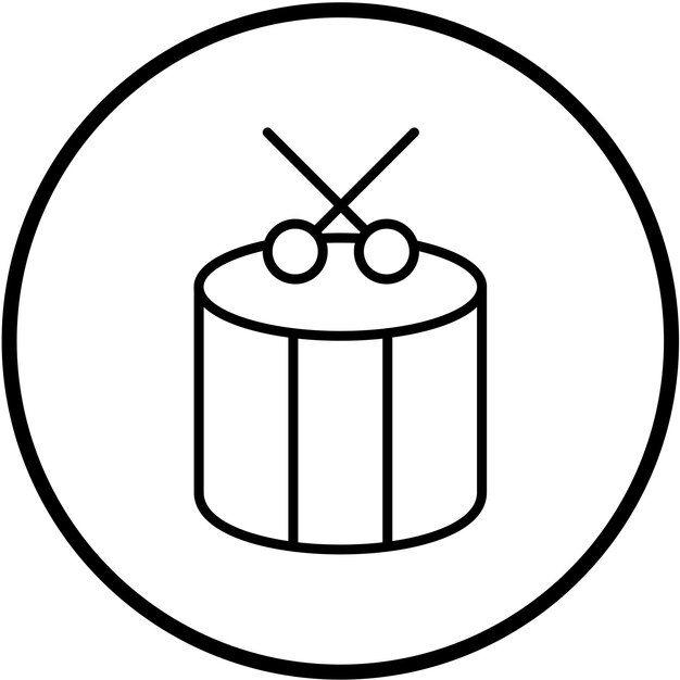 Diseño vectorial del estilo del icono del tambor