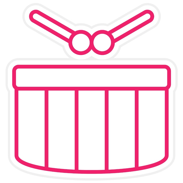 Diseño vectorial del estilo del icono del tambor