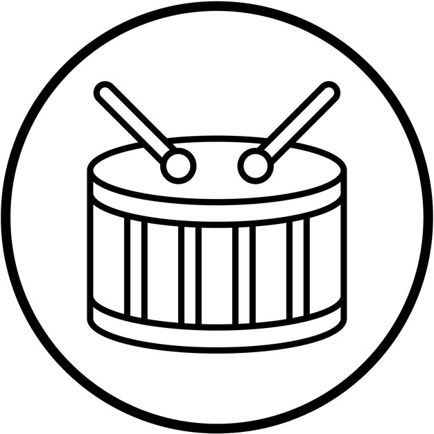 Diseño vectorial del estilo del icono del tambor